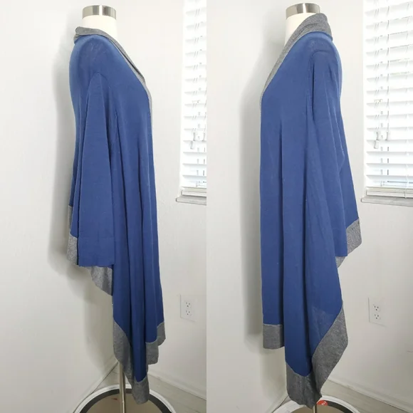 INTERMX GOLDE Colorblock Silk Blend Cardigan M/L. - Picture 4 of 7